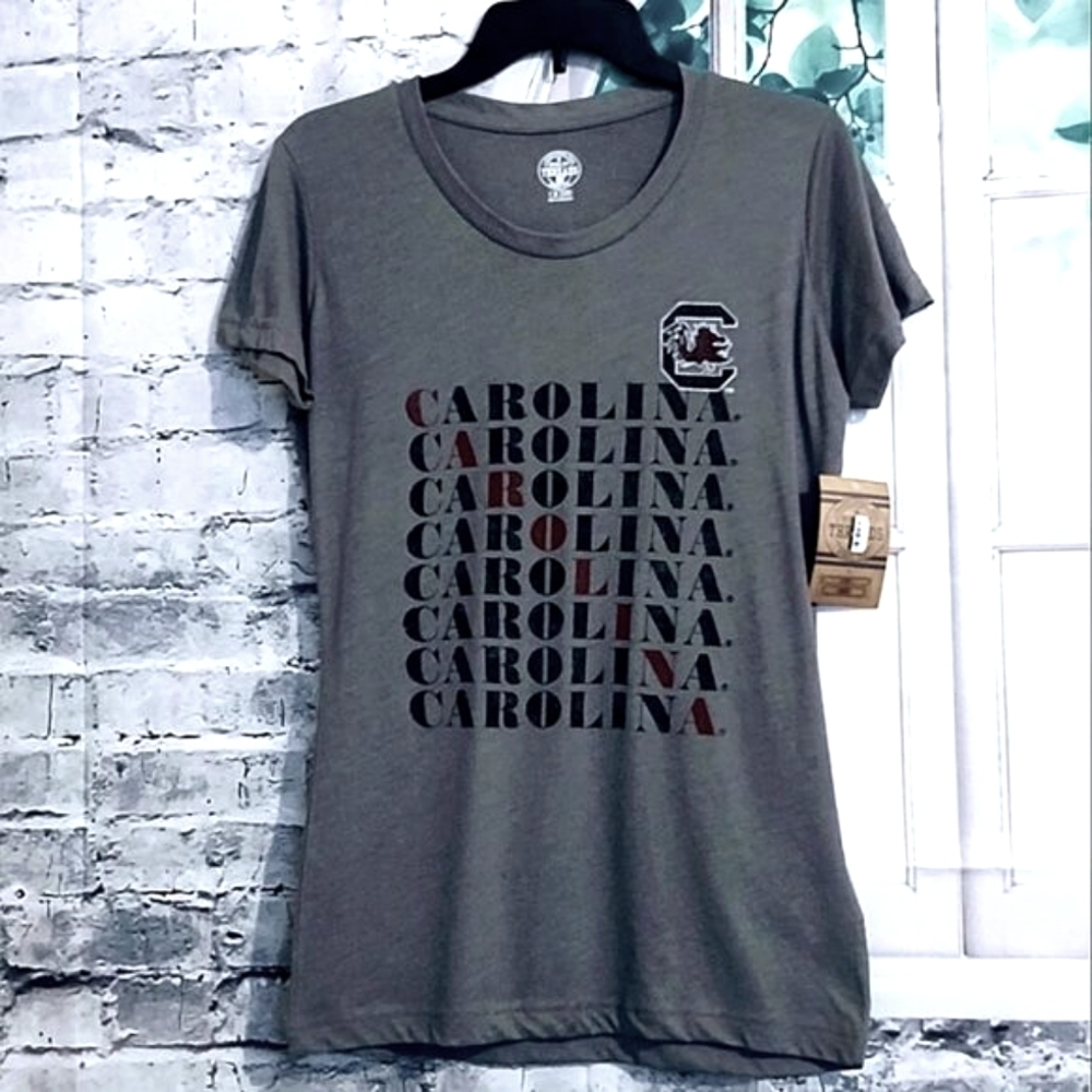 Rivalry thread's GRAY CAROLINA CAP SLEEVE T-SHIRT LADIES SIZE M
